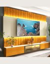 Ver imagem 2 de Conjunto Painel e Home Rack Suspenso Reflecta com Led Akin Cor:madeira