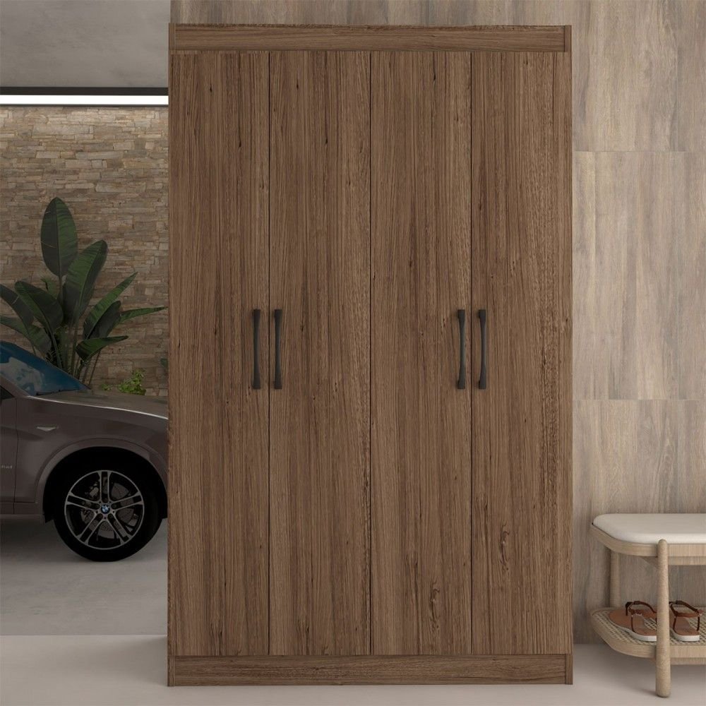 Sapateira Multiuso 20 Pares Sapato 4 Portas 8 Prateleiras Castanho