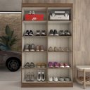Ver imagem 3 de Sapateira Multiuso 20 Pares Sapato 4 Portas 8 Prateleiras Castanho - Panorama Móveis