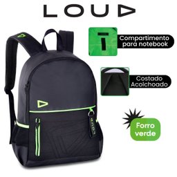 Mochila Gamer Loud Bolsa Masculina Casual Preta Premium - 2