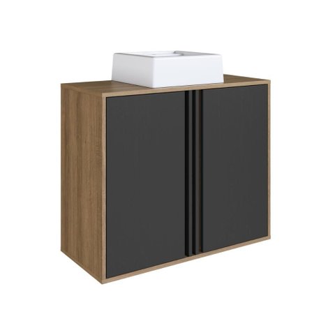 Gabinete de Banheiro 80cm Antônia com 2 Portas e Cuba Branca