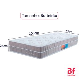 Colchão Solteirão Bf Molas Ensacadas Viscoelástico Espuma Nasa Ortopédico D33 com Pillow 97x203x26 B - 6