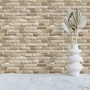Ver imagem 2 de Papel de Parede Adesivo Tijolinhos Tons Bege Rústico Rolo 3m