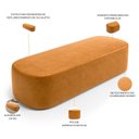 Ver imagem 3 de Cabeceira Cama Box King 195cm Lanna com Puff Recamier Doha W01 Couríssimo Whisky - Lyam Decor
