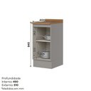 Ver imagem 5 de Balcão 40cm 100% MDF 1 Porta com Tampo Cinza/ Nature Americana