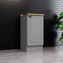 Ver imagem 1 de Balcão 40cm 100% MDF 1 Porta com Tampo Cinza/ Nature Americana