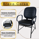 Ver mais imagens de Cadeira Plus Size Fixa Reforçada 200kg Corino para Escritório Poltrona Ergonômica Recepção