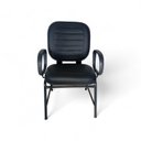Ver imagem 2 de Cadeira Plus Size Fixa Reforçada 200kg Corino para Escritório Poltrona Ergonômica Recepção
