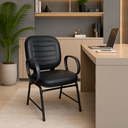 Ver imagem 1 de Cadeira Plus Size Fixa Reforçada 200kg Corino para Escritório Poltrona Ergonômica Recepção