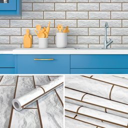 Kit 5 Rolos Papel Parede Lavavel Tijolo Rustico Branco 10m Open Star 32620 - 2