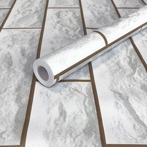 Kit 5 Rolos Papel Parede Lavavel Tijolo Rustico Branco 10m Open Star 32620