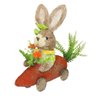 Coelho Fêmea de Palha Páscoa Carro de Cenoura Decoração 33cm - 2