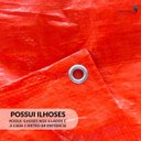 Ver imagem 3 de Lona Plástica Impermeável Laranja 6 X 3 Metros 70gsm 100 Micras com Ilhós Reforçados