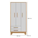 Ver imagem 3 de Conjunto Berço Mini Cama Retrô e Guarda Roupa Slim Freijó/branco