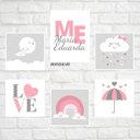 Ver imagem 1 de Kit com 6 Quadros Decorativos do tema nuvem - chuva de amor:Branca