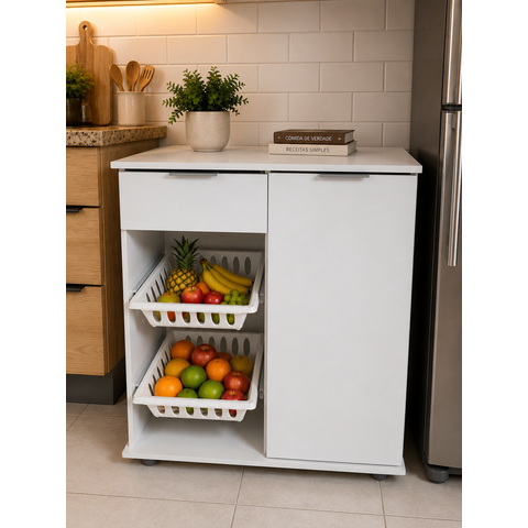 Fruteira Balcão Forno Microondas Bebedouro Paula:Branco