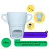 Kit 2 Caneca para Fondue Individual Porcelana Branca 250ml - 2