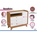 Ver imagem 4 de Cômoda Solteiro T402 1 Porta e 3 Gavetas Canela/Branco Kappesberg