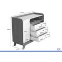 Ver imagem 3 de Cômoda Solteiro T402 1 Porta e 3 Gavetas Canela/Branco Kappesberg