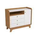 Ver imagem 2 de Cômoda Solteiro T402 1 Porta e 3 Gavetas Canela/Branco Kappesberg