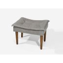 Ver imagem 1 de Puff Banqueta Decorativa Penteadeira Luxo Pés Palito Retrô - Cinza