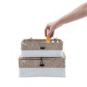 Ver imagem 7 de Kit 2 caixas organizadoras armazenamento decorativa palha seagrass - Oikos