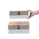 Ver mais imagens de Kit 2 caixas organizadoras armazenamento decorativa palha seagrass - Oikos