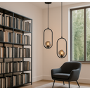 Ver imagem 4 de Lustre Pendente Arco Preto Bola Globo Esfera Âmbar Quarto Cozinha Ilha Escritório Inl79