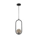Ver imagem 3 de Lustre Pendente Arco Preto Bola Globo Esfera Âmbar Quarto Cozinha Ilha Escritório Inl79