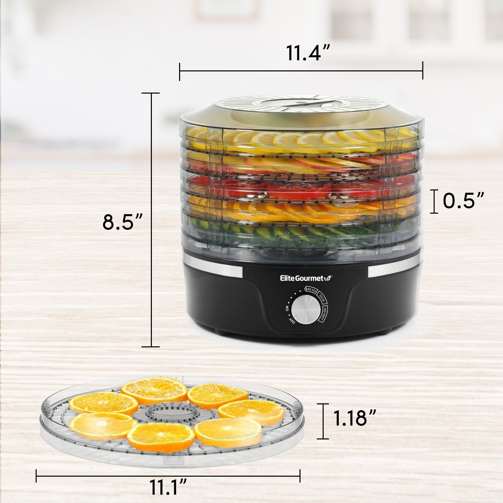 Elite Gourmet Efd319 Desidratadora 5 Prateleiras, 6qt Preto - 7