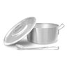 Conjunto Panela Caçarola Cozinha Hotel em Alumínio 9,8L Tampa e Colher de Arroz - Alumínio ABC - 1