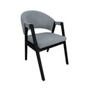 Ver imagem 5 de Kit 8 Cadeiras de Jantar Estofadas Helen Linho Cinza Madeira Eucalipto Tratado Preto Sala Luxo