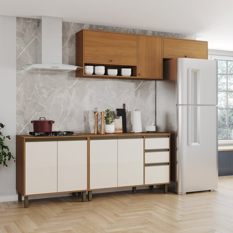 Cozinha Modulada Compacta 4 Peças com Aéreo Nicho Venaly