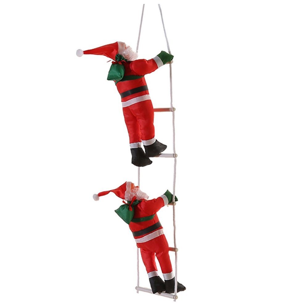 Papai Noel Escada Duplo Escalada Natal 40cm Enfeite Natalino Decoracao Empresa Loja Casa Jardim AB.M - 5