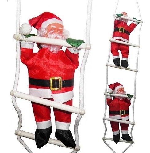 Papai Noel Escada Duplo Escalada Natal 40cm Enfeite Natalino Decoracao Empresa Loja Casa Jardim AB.M - 8