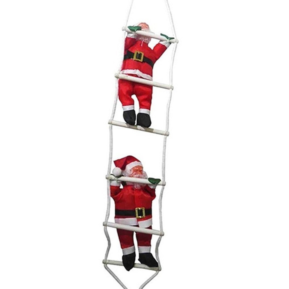 Papai Noel Escada Duplo Escalada Natal 40cm Enfeite Natalino Decoracao Empresa Loja Casa Jardim AB.M - 4