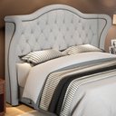 Ver imagem 1 de Cabeceira para Cama Box King 215cm Dorian Linho Cinza - Sallar Home