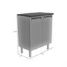 Balcão de Cozinha com Tampo 2 Portas com 1 Prateleira Colormaq - 4
