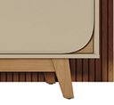 Ver imagem 4 de Composição Luna Painel Frisado com Bancada 3 Gaveta P/ TV's Até 75''  - Cumaru/Opala Madetec