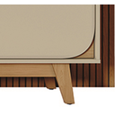 Ver imagem 4 de Composição Luna Painel Frisado com Bancada 3 Gaveta P/ TV's Até 75'' - Cumaru/Opala Madetec