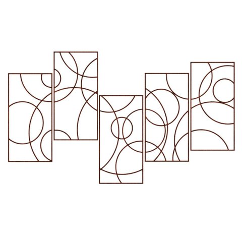 Quadro de Parede Molduras 5 Peças em MDF-marrom