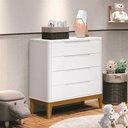 Ver imagem 2 de Cômoda Gaveteiro Infantil Classic Boom Branco com Pés Amadeirado - Reller