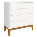 Ver imagem 1 de Cômoda Gaveteiro Infantil Classic Boom Branco com Pés Amadeirado - Reller