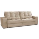 Ver imagem 4 de Sofá Retrátil e Reclinável 2 Lugares 1,90m com Molas Giovana Suede Bege Bege