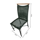 Ver imagem 2 de Cadeira Anne Corda Náutica Detalhe em Madeira Base Alumínio Preto/verde Musgo