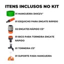 Ver imagem 2 de Mangueira 5m Metros + Suporte Alça +esguicho+engate Rapido + Bico Torneira Engate Rápido + Torneira