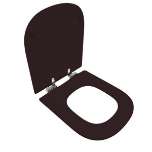 Assento Sanitário Poliéster Gap Roca Slow Close Cromado Café