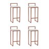 Kit 4 Banquetas Dori Premium Alta Industrial para Bar Cozinha Bistrô em Aço - Cobre/branco - 1
