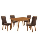 Ver imagem 2 de Mesa de Jantar Copper 120cm Tampo MDF Laminado Canto Copo com 4 Cadeiras Lisa