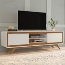 Ver imagem 1 de Rack TV 65 pol 180cm Orgânico 2 Portas Cecy Off White Z56 - Mpozenato
